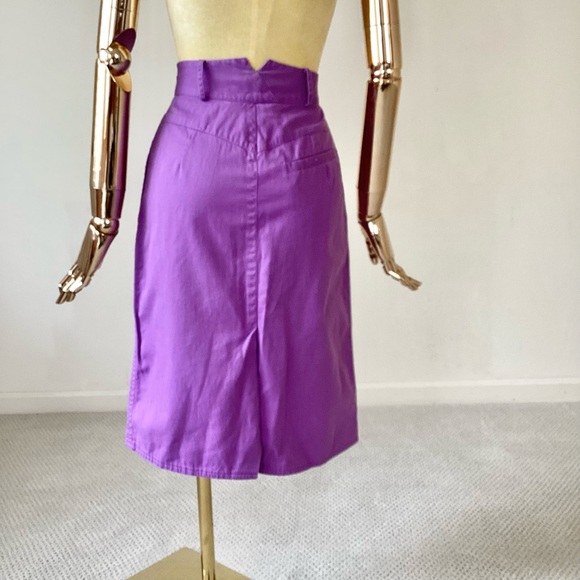 La Blanca Sport Purple Denim Snap Button Skirt SZ 0 - Picture 3 of 4